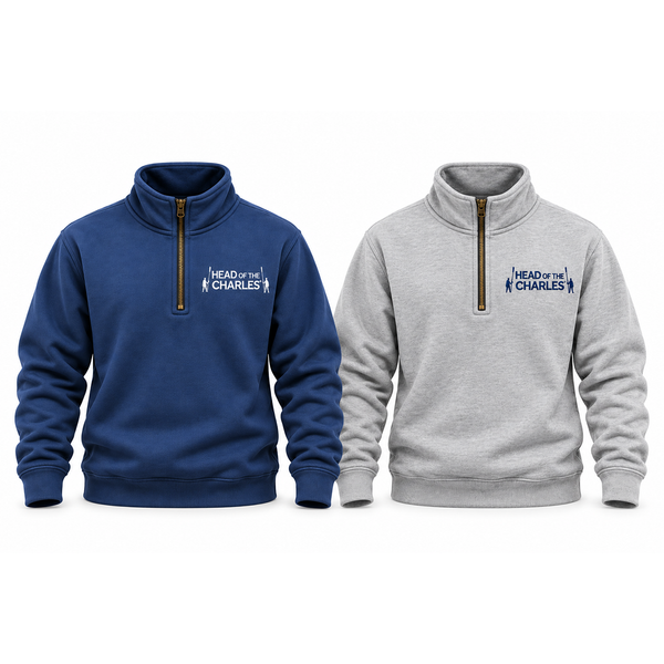Head of the Charles 1/4 Zip Cotton Embroidered Primary Logo Sweatshirt Available Colors
