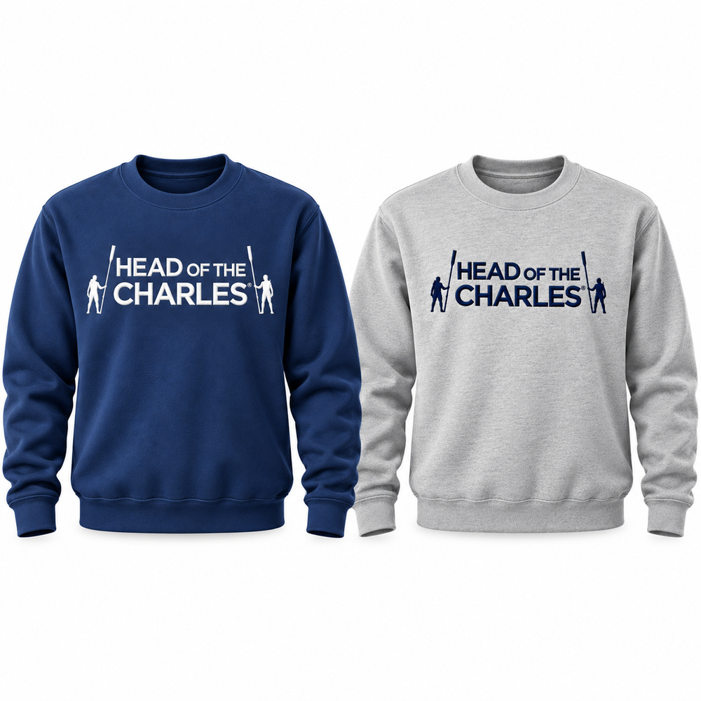 Head of the Charles Jumbo Embroidered Primary Logo Crewneck Sweatshirt Available Colors