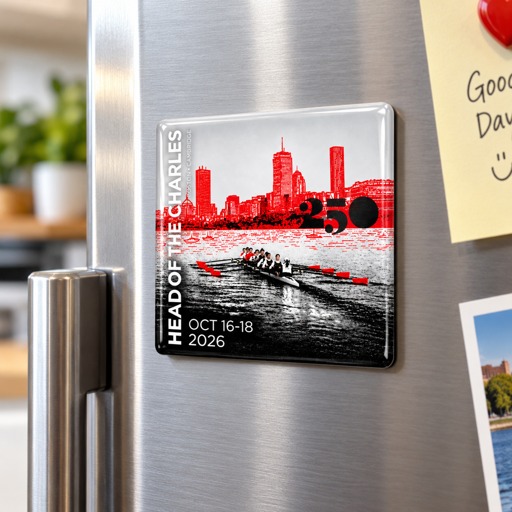 Head of the Charles 2026 Commemorative Magnet in Use KItchen Area