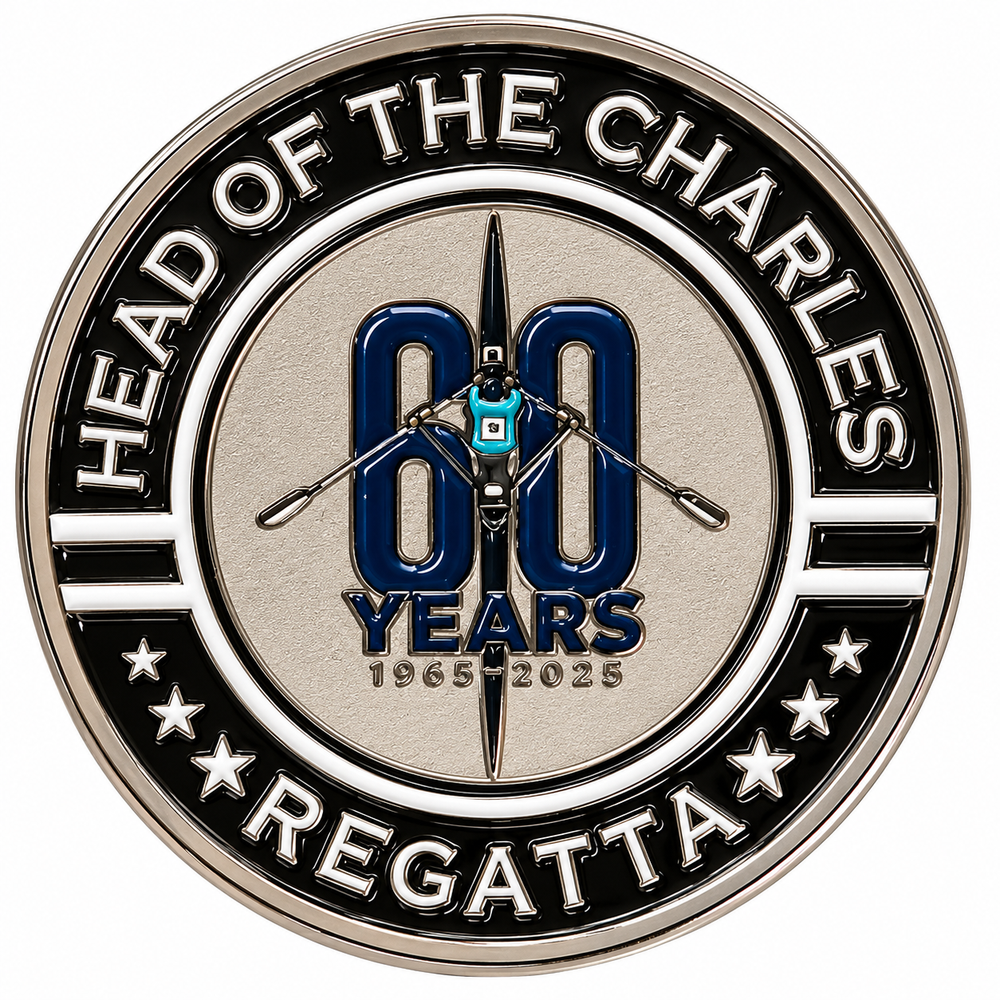 Head of the Charles Regatta 60th Anniversary Commemorative Coin Front View