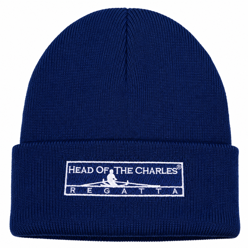 Head of the Charles Classic Embroidered Beanie Navy Front View