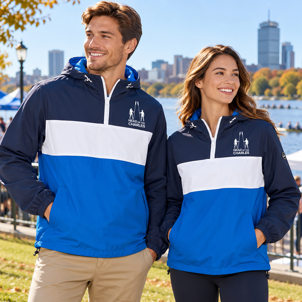 Head of the Charles Colorblock Hooded 1/4 Zip Nautica Jacket in Use at Outdoor Event
