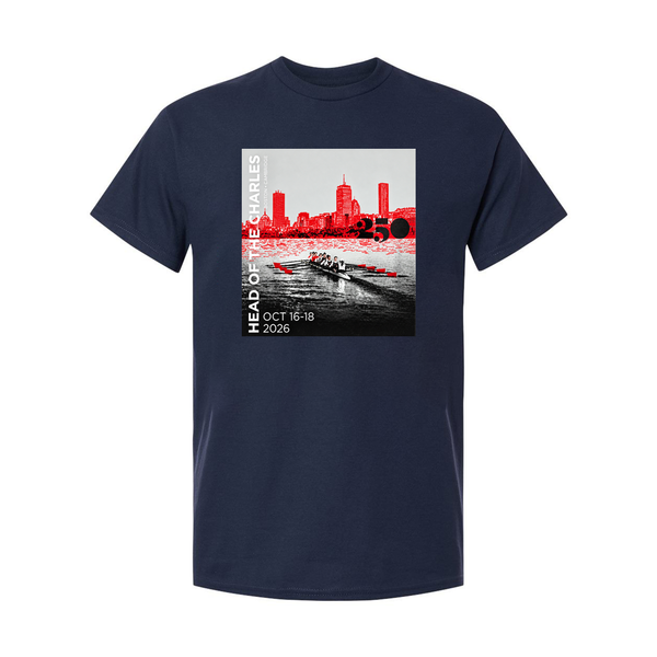 Head of the Charles 250 Commemorative Short Sleeve T-Shirt Navy Front View