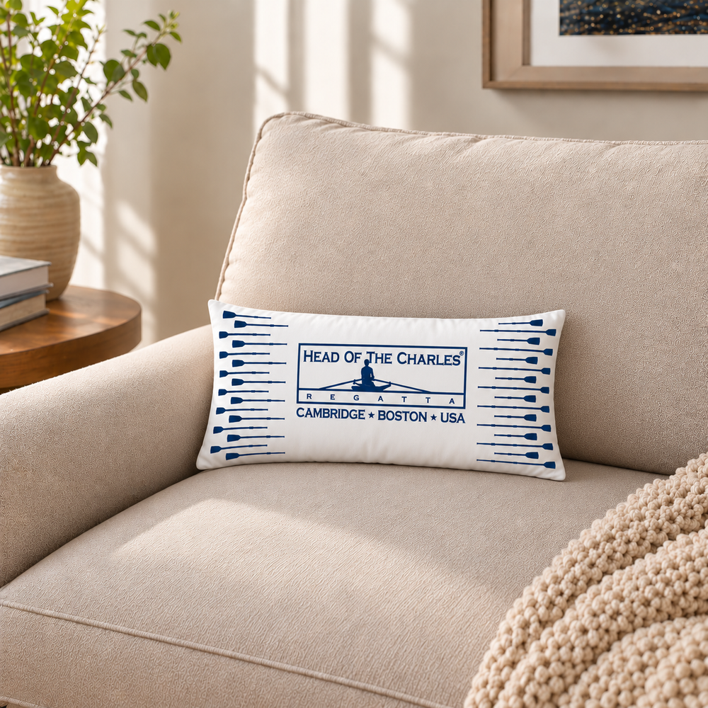 Head of the Charles Primary Logo Pillow in Use Living Room