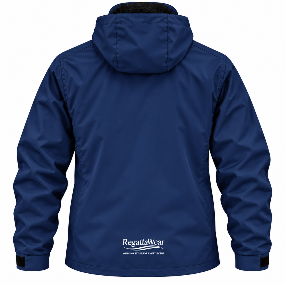 Head of the Charles Embroidered Primary Logo 100% Fully Waterproof Hooded Jacket – Navy Back View