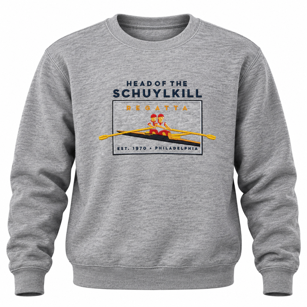Head of the Schuylkill Regatta Embroidered Logo Crewneck Sweatshirt Gray