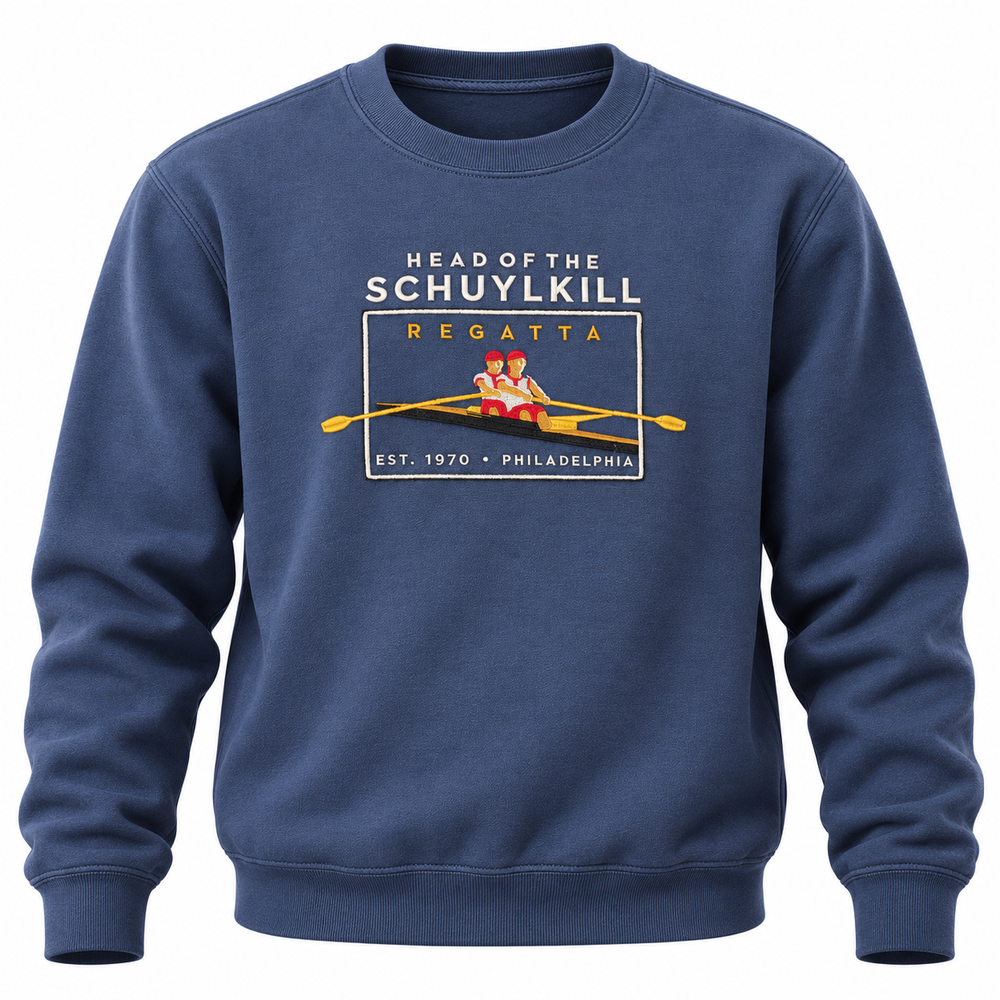 Head of the Schuylkill Regatta Embroidered Logo Crewneck Sweatshirt Navy
