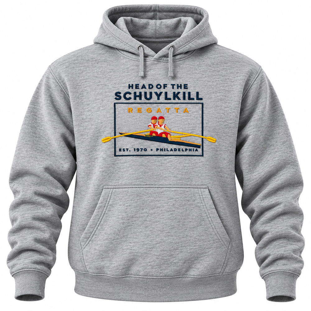 Head of the Schuylkill Regatta Embroidered Hoodie Sweatshirt Gray