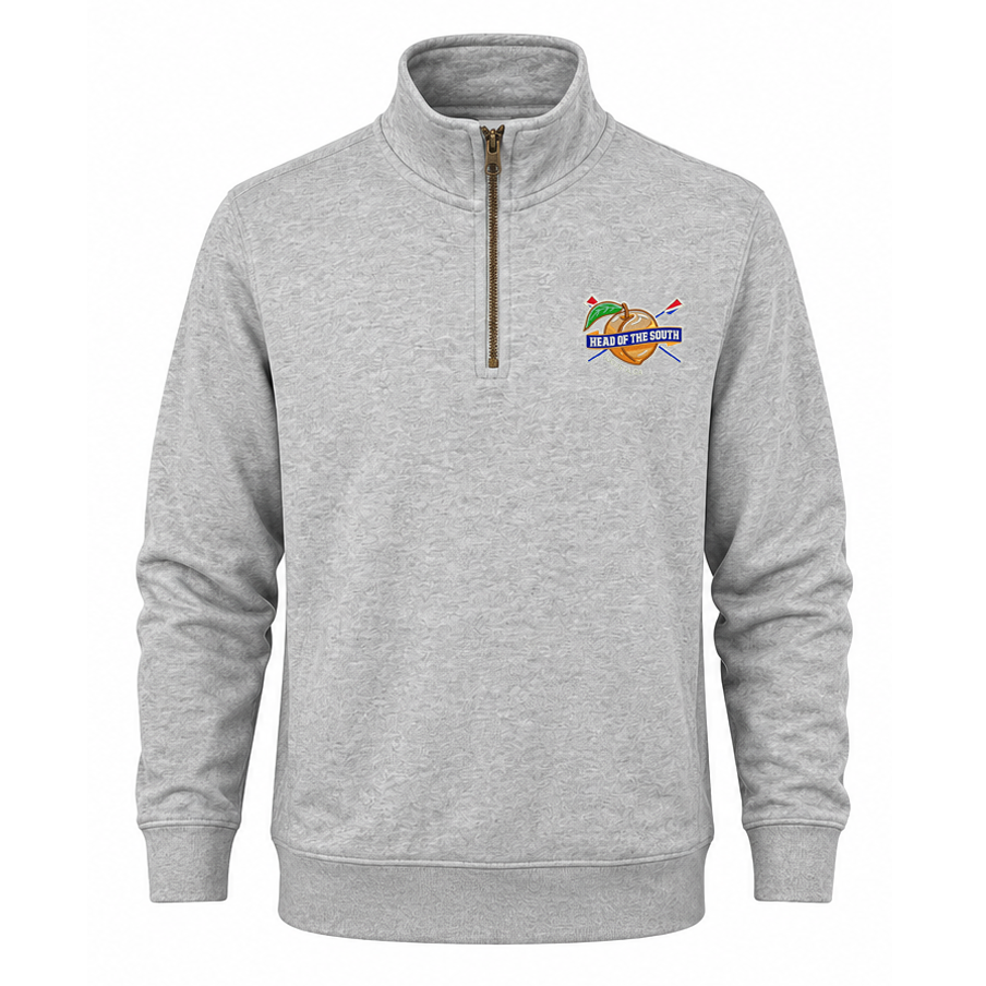 Head of the South 1/4 Quarter Zip Cotton Embroidered Logo Sweatshirt Heather Gray