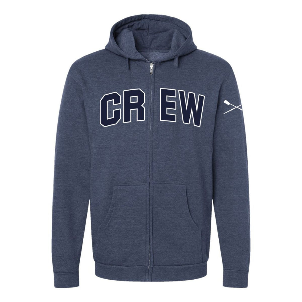 Crew Embroidered Full-Zip Hooded Sweatshirt Navy