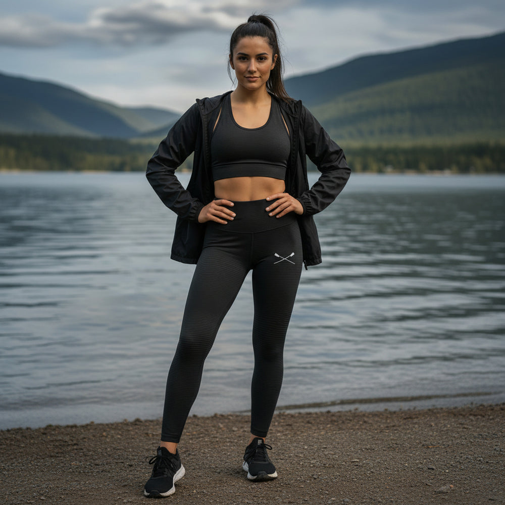 CREW USA Crossed Oars VIMMIA X High Waisted Energy Wave Legging In Use
