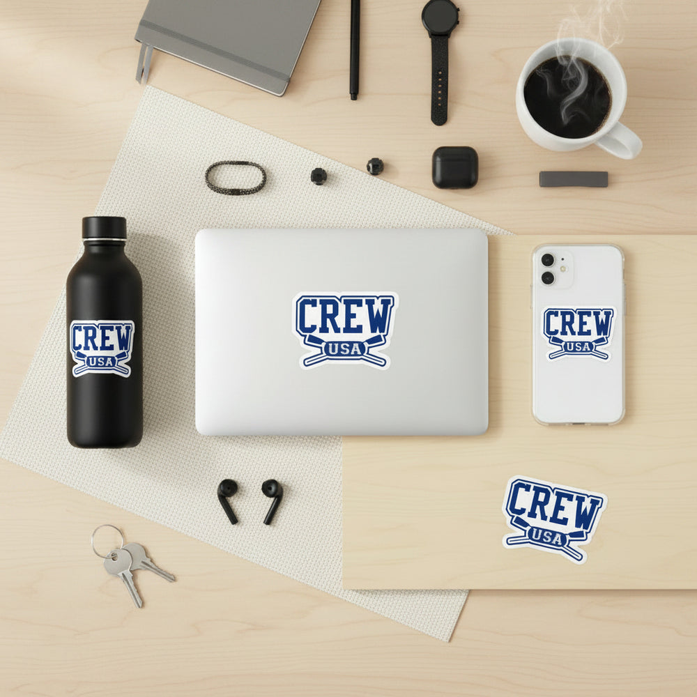 Crew USA Logo Small Sticker in Use