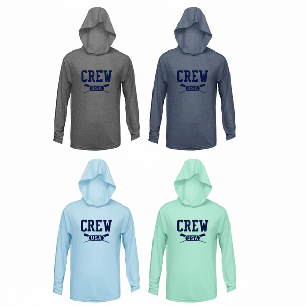 CREW USA Primary Logo UV Performance Hooded Pullover Available Colors