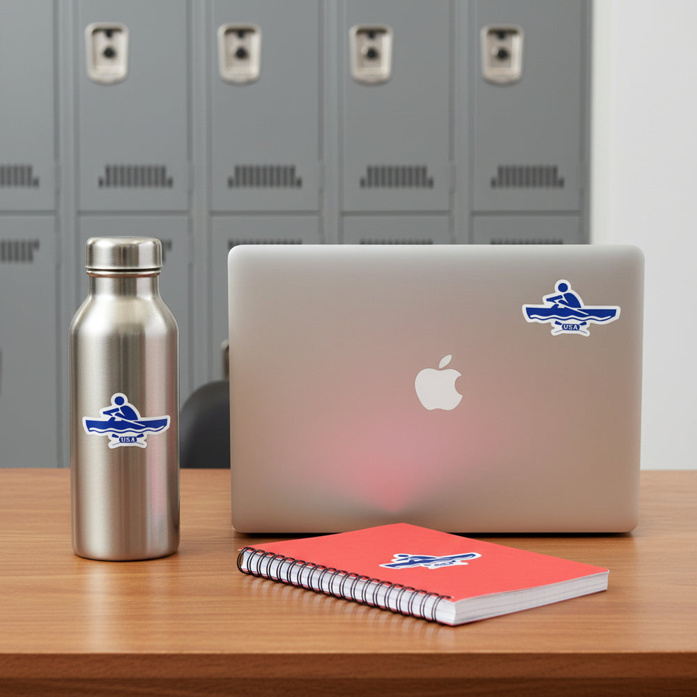 Crew USA Rower Sticker in Use