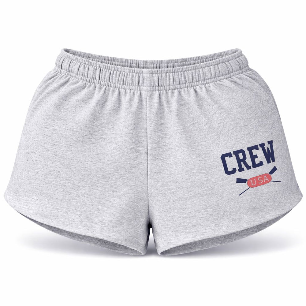 Crew USA Primary Logo Cotton Shorts Heather Grey