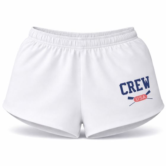 Crew USA Primary Logo Cotton Shorts White