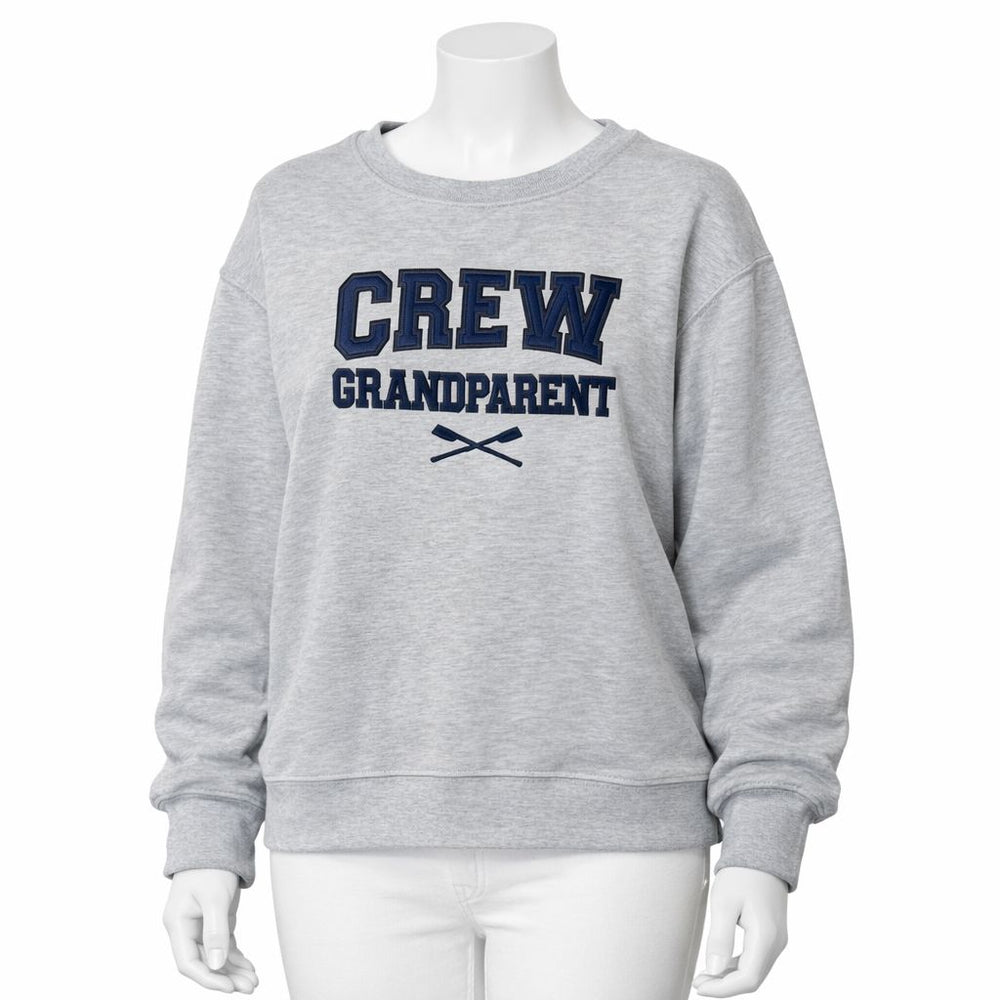 Crew USA Embroidered GRANDPARENT Crewneck Sweatshirt Heather Grey