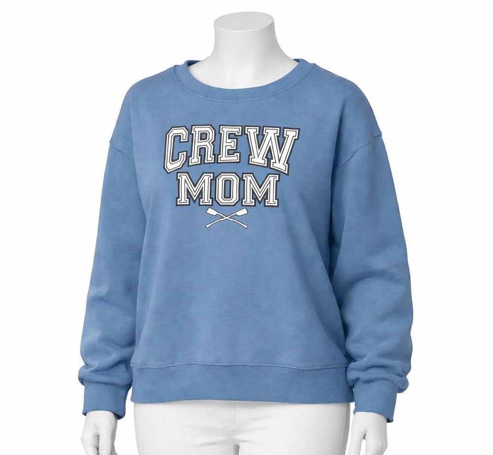 Crew USA Embroidered MOM Crewneck Sweatshirt Denim