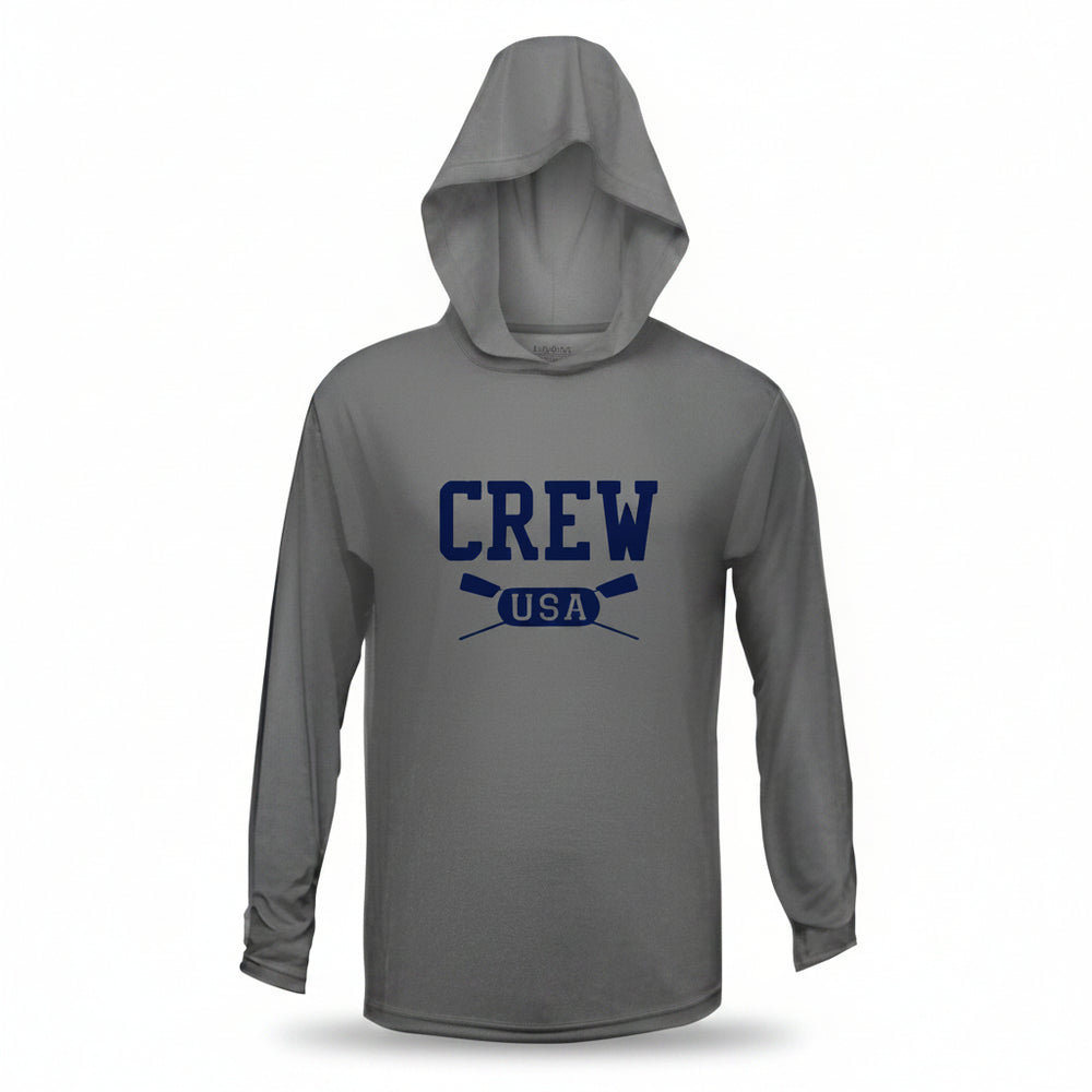 CREW USA Primary Logo UV Performance Hooded Pullover Charcoal