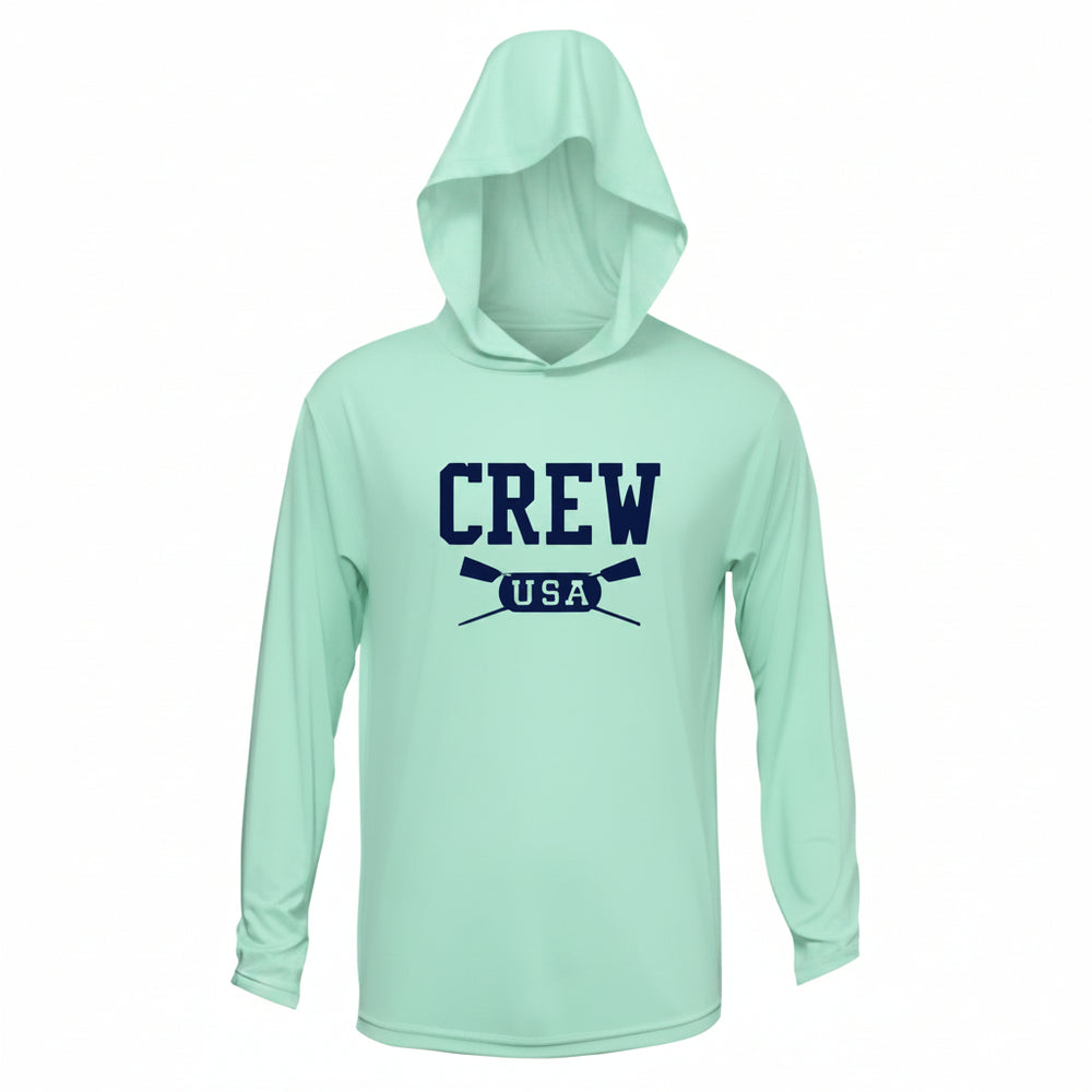 CREW USA Primary Logo UV Performance Hooded Pullover Mint