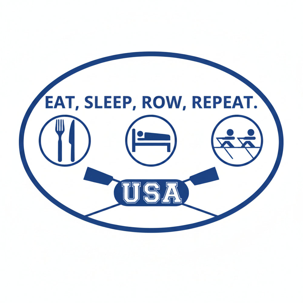 EAT, SLEEP, ROW, REPEAT Oval Magnet Product View
