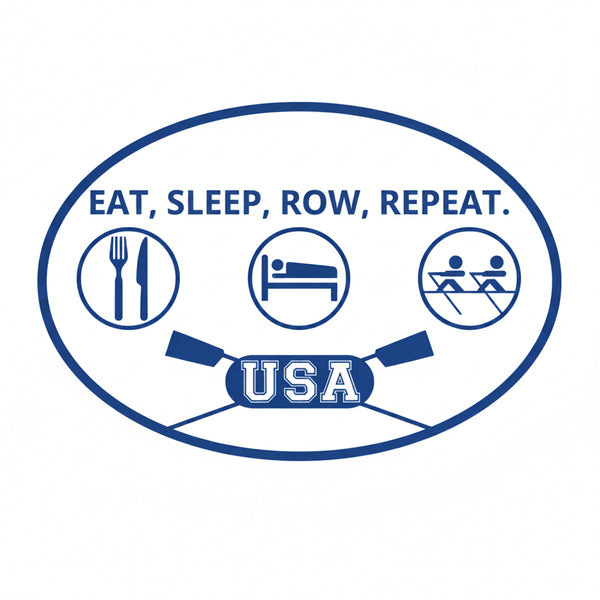 EAT, SLEEP, ROW, REPEAT Oval Magnet Product View