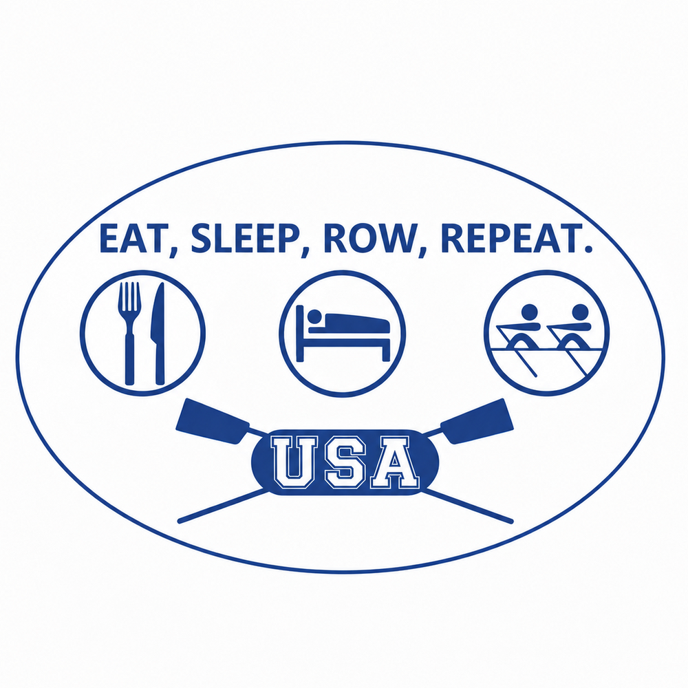 EAT, SLEEP, ROW, REPEAT Oval Sticker Product View