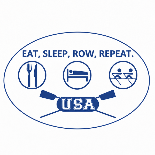 EAT, SLEEP, ROW, REPEAT Oval Sticker Product View