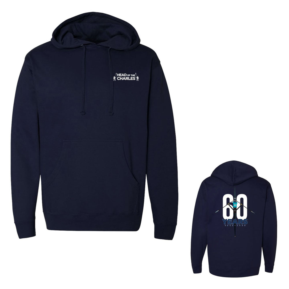 Head of the Charles 60th Anniversary Poster Hooded Sweatshirt Navy