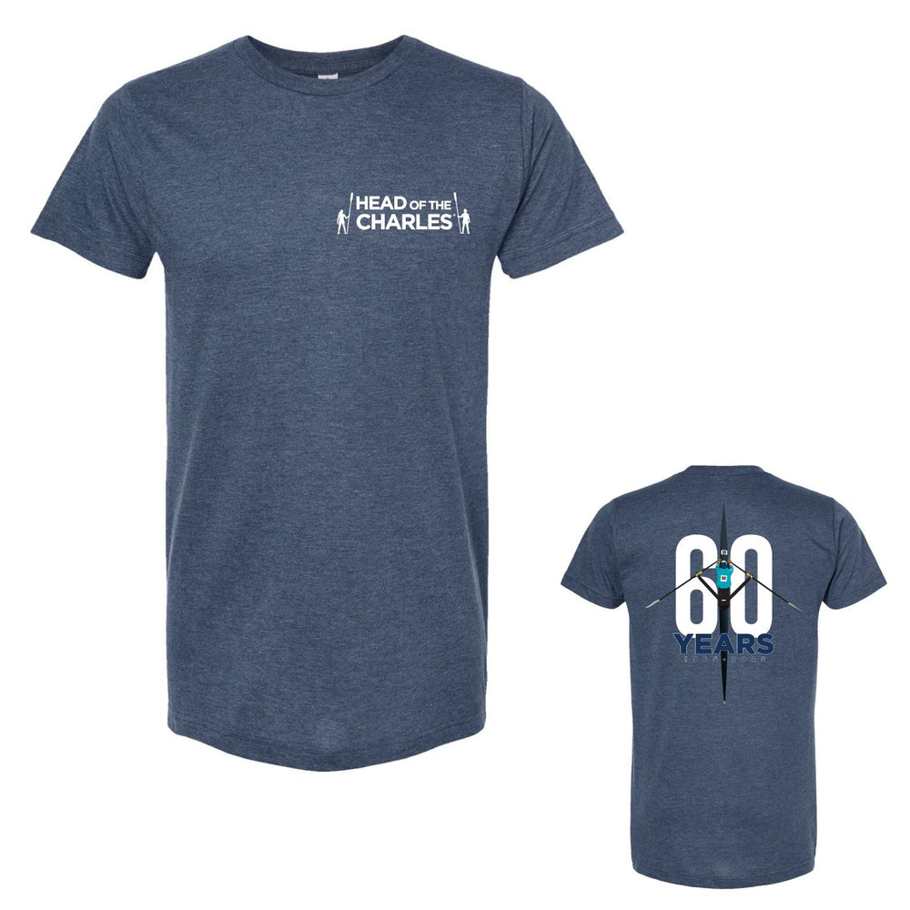 Head of the Charles 60th Anniversary Poster Tee-Shirt Heather Navy