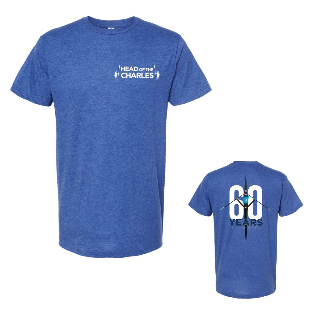 Head of the Charles 60th Anniversary Poster Tee-Shirt Heather Royal