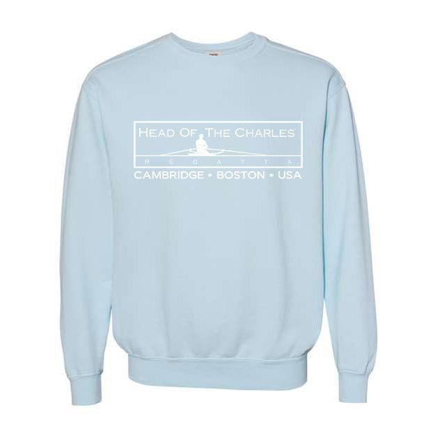 Head of the Charles Rower Embroidered Crewneck Sweatshirt Chambray
