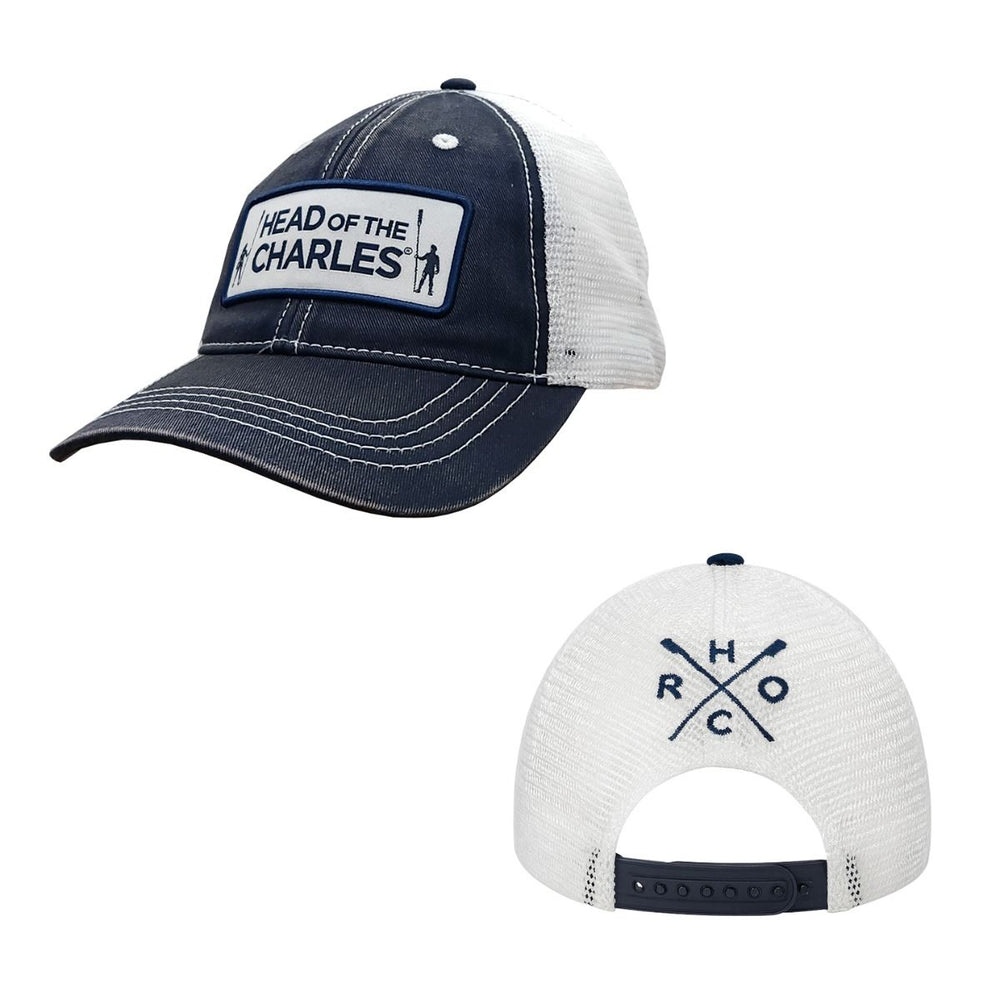 Head of the Charles Trucker Hat Angle and Back View