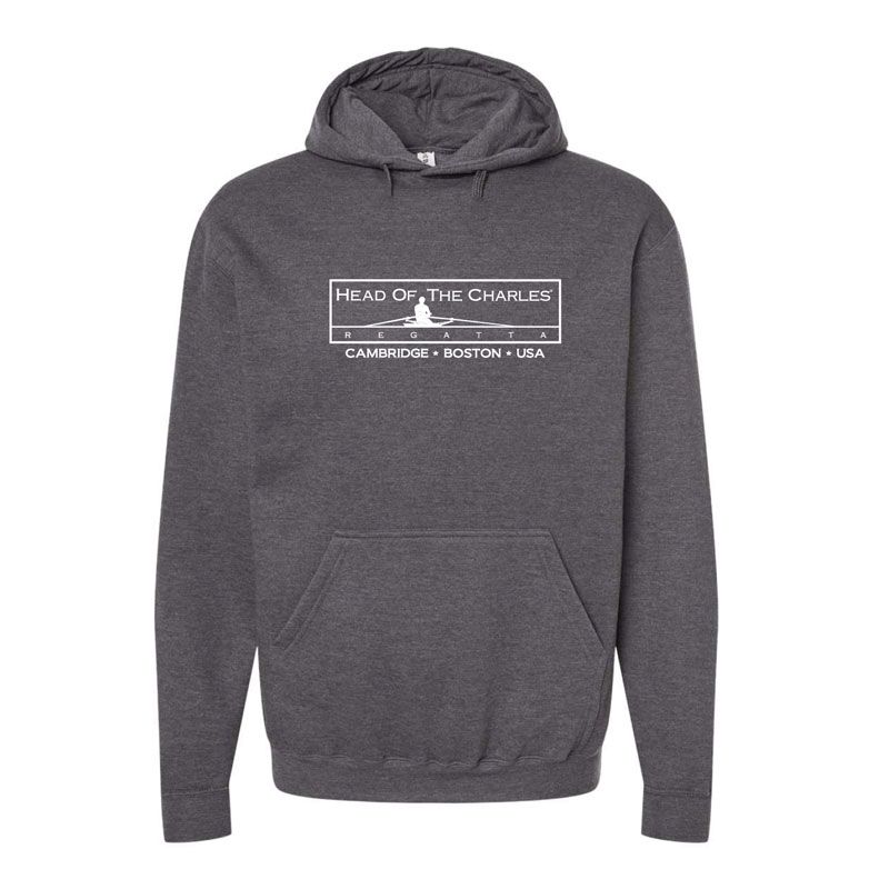 Head of the Charles Primary Logo Embroidered Soft Hooded Sweatshirt Charcoal