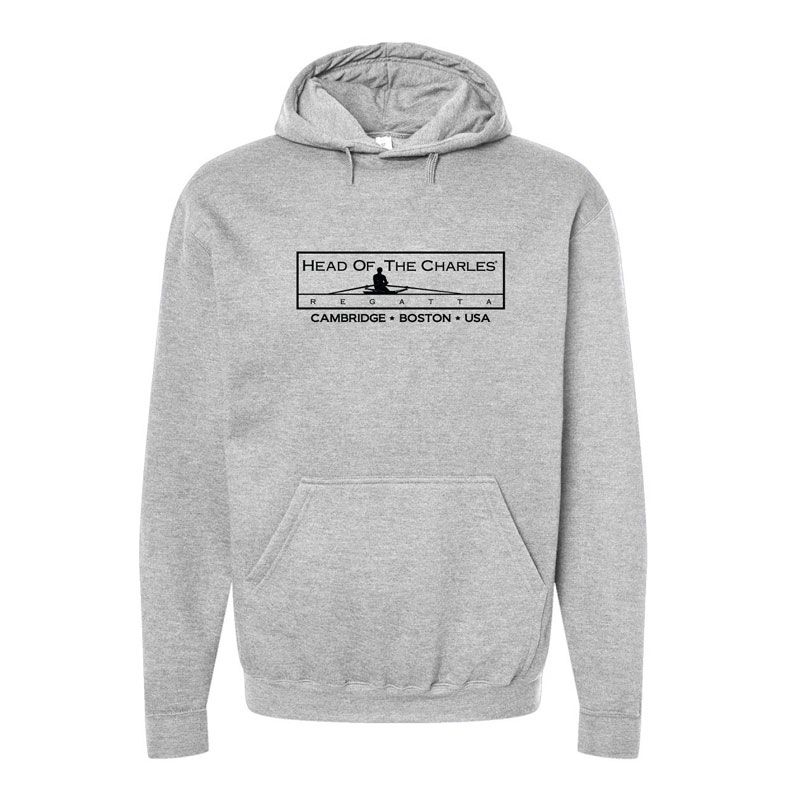 Head of the Charles Primary Logo Embroidered Soft Hooded Sweatshirt Gray