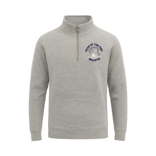 Head of the Fish Cotton 1/4 Zip Sweatshirt Gray
