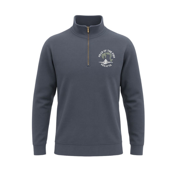 Head of the Fish Cotton 1/4 Zip Sweatshirt Navy