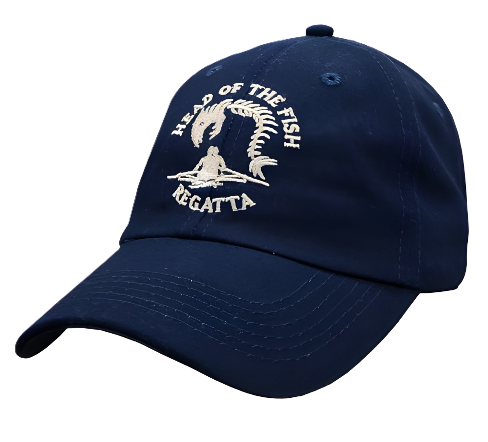 Head of the Fish Embroidered Adjustable Unstructured Cap Navy