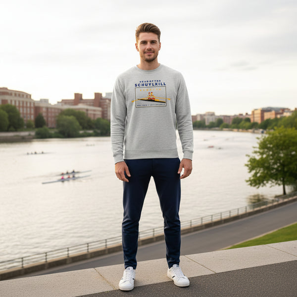 Head of the Schuylkill Embroidered Crewneck Sweatshirt Grey