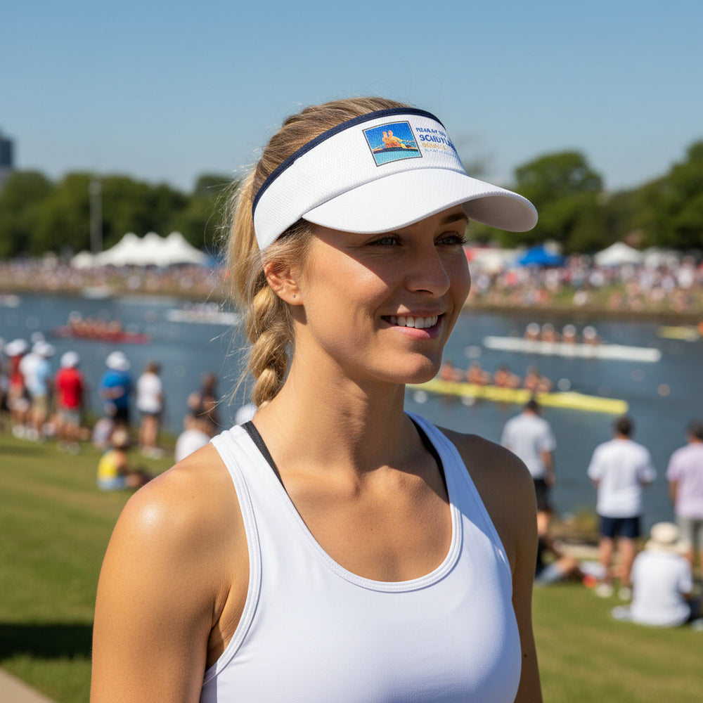 Head of the Schuylkill Primary Logo Headsweats Visor in Use Outdoor Event