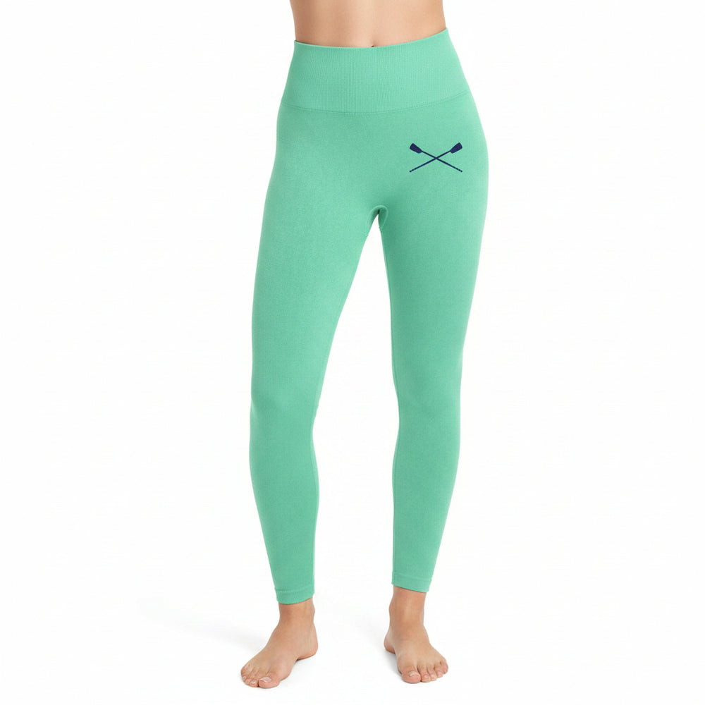 CREW USA Crossed Oars Vimmia Women's High-Rise Textured Leggings Green (Mint)