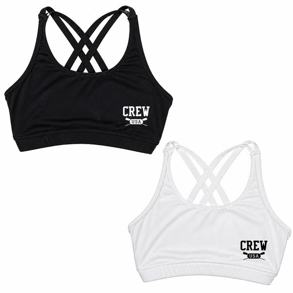 CREW USA Primary Logo Strappy Sports Bra