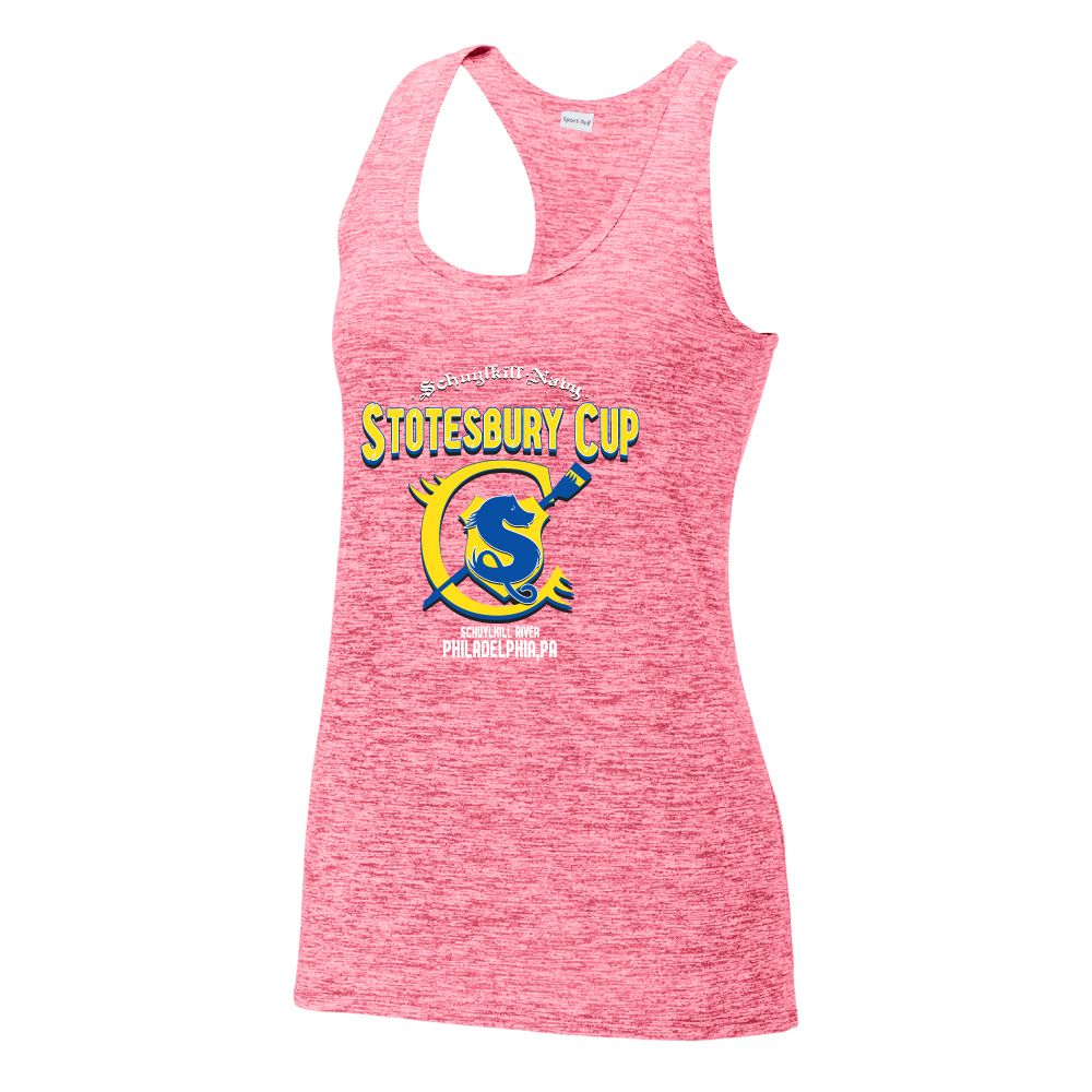 Stotesbury Cup Ladies Electric Heather Racerback Tank Top Pink