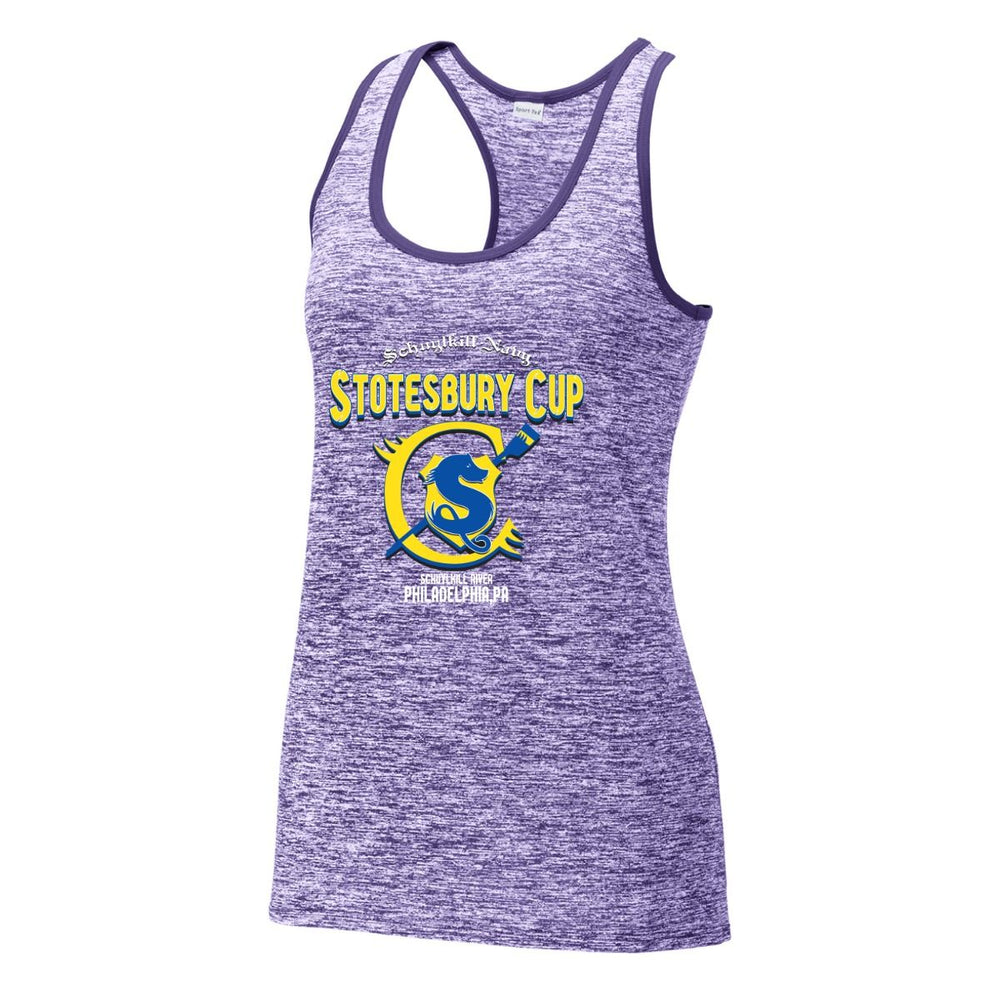 Stotesbury Cup Ladies Electric Heather Racerback Tank Top Purple