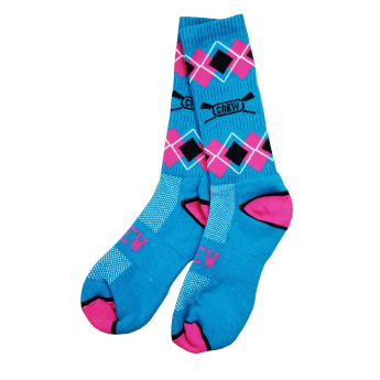 CREW USA Square Pattern Socks Teal& Pink