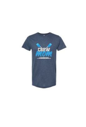 CREW USA "Crew Mom" Soft Short Sleeve T-shirt Heather Navy 
