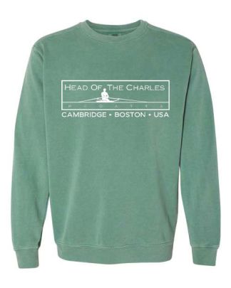 Head of the Charles Rower Embroidered Crewneck Sweatshirt-Green-S