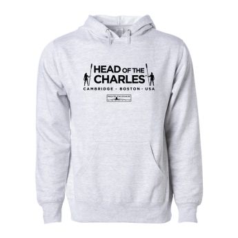Head of the Charles Heroic Rowers Alternative Logo Midweight Hooded Sweatshirt-Heather Grey-S