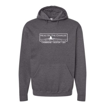 Head of the Charles Primary Logo Embroidered Soft Hooded Sweatshirt-Charcoal-S