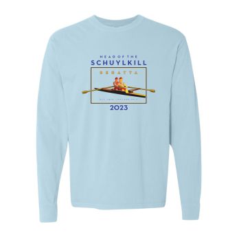 Head of the Schuylkill 2023 Event Logo Pigment Dyed Soft Long Sleeve T-shirt-Light Blue-XL